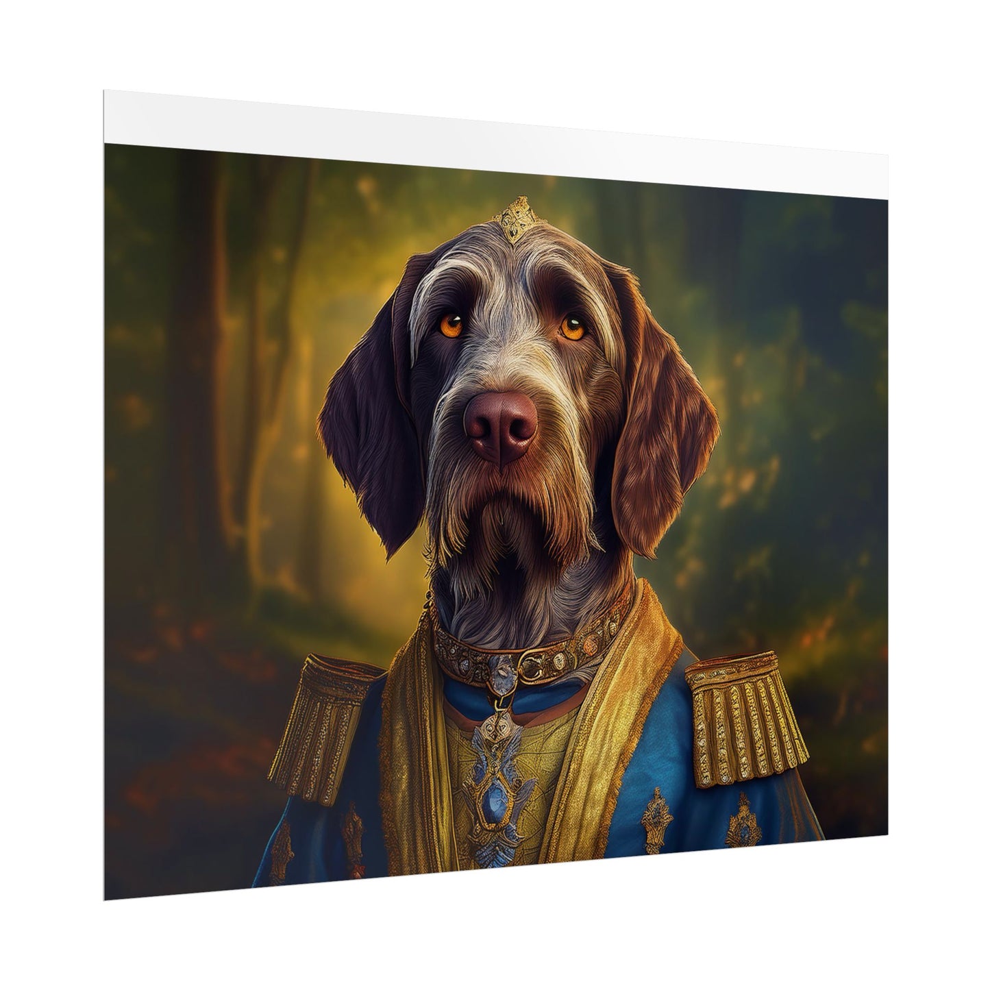 German Wirehaired Pointer Renaissance Pet Portrait Print, Pointer, Dog Lover Wall Art,  Dog Memorial Gift, wall art, wall print, dog print