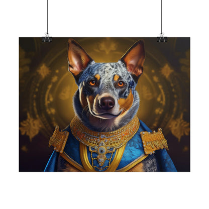 Australian Cattle Dog Renaissance Dog Portrait Wall Art | Art Print | Wall Decor Gift, Animal Lover Home Decor, Dog Wall Art