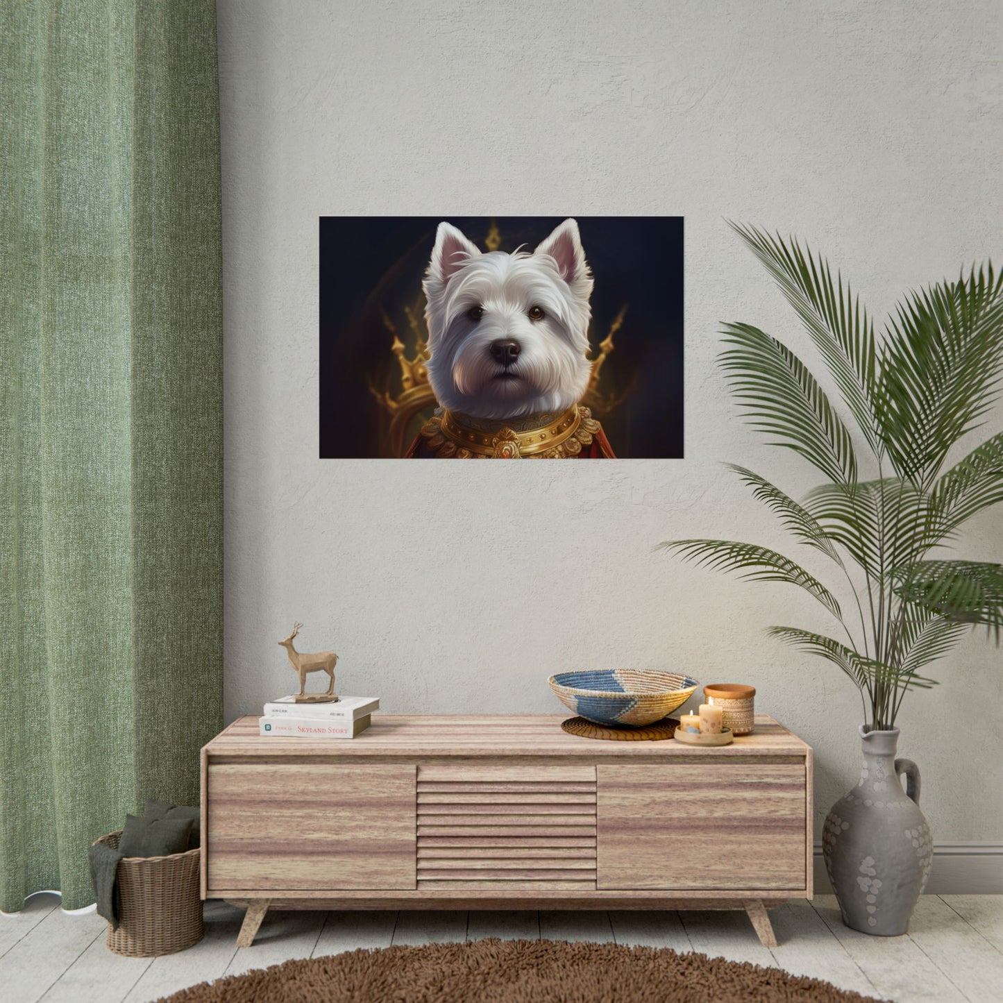 West Highland White Terrier Dog Renaissance Pet Portrait Print, West Highland White Terrier Art Print, Dog Wall Art, Wall Print, Wall Art