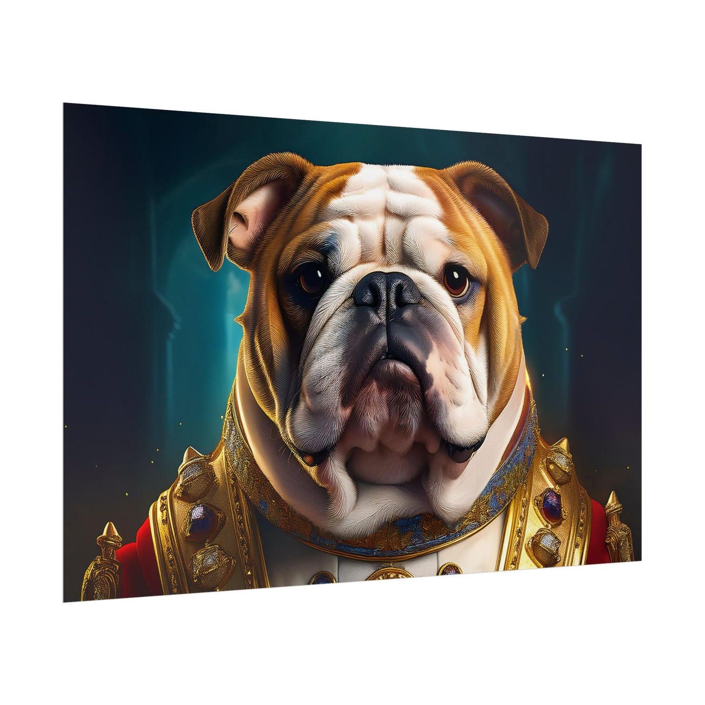 English Bulldog Renaissance  Dog Pet Portrait Print | Wall Art | Wall Print
