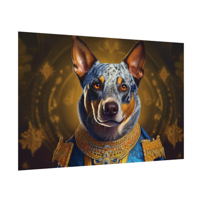 Australian Cattle Dog Renaissance Dog Portrait Wall Art | Art Print | Wall Decor Gift, Animal Lover Home Decor, Dog Wall Art