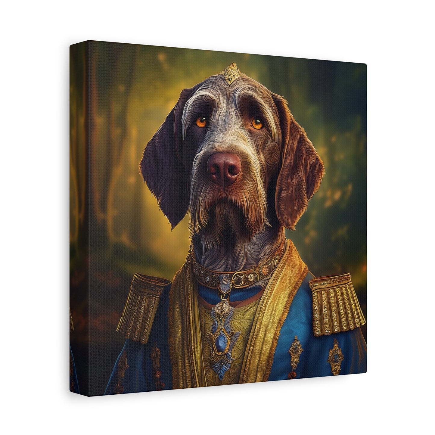 German Wirehaired Pointer Dog Pet Portrait Renaissance - Canvas, wall art, wall print, dog portrait, dog art