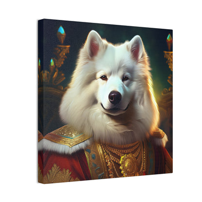 Regal Samoyed Canvas Art, Pet Wall Decor, Dog Portrait, Unique Home Decor, Animal Lover Gift, Noble Canine Wall Art