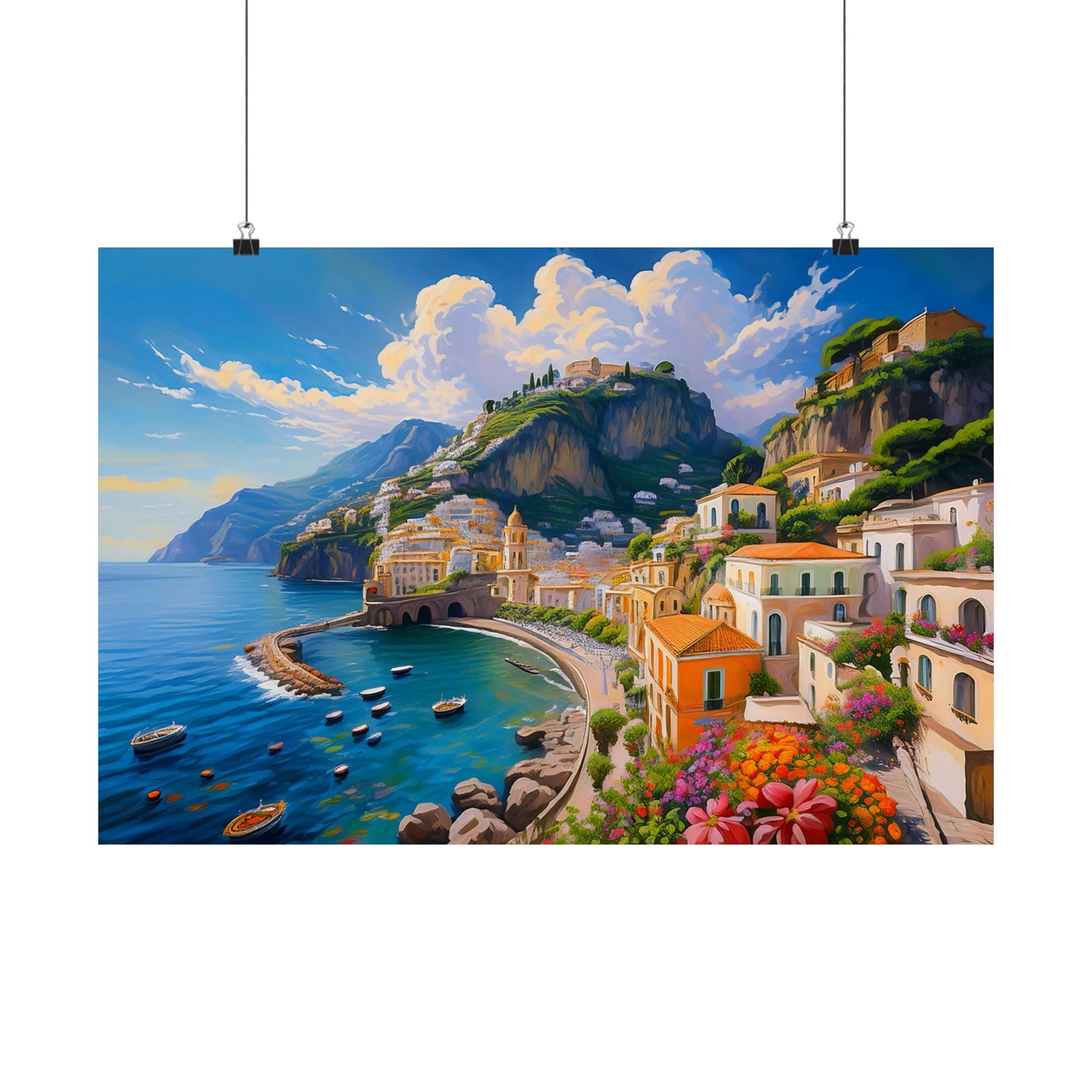 Amalfi Coast Italy Coastal Print | Style 2 | Wall Art | Wall Print