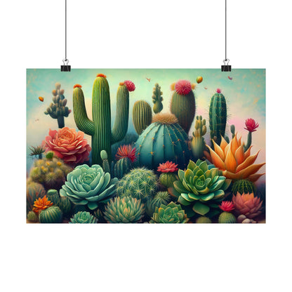 Abstract Cacti and Succulent Desert Garden Color Print | Wall Art | Wall Print
