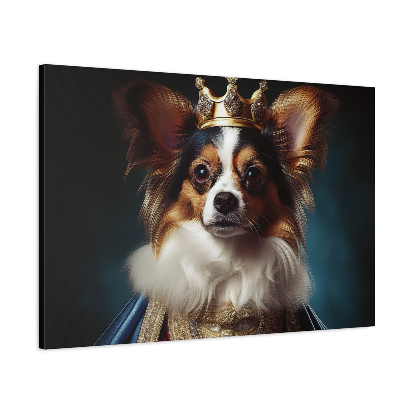 Papillon Pet Portrait Renaissance on Canvas, wall art, wall print, dog portrait, dog art