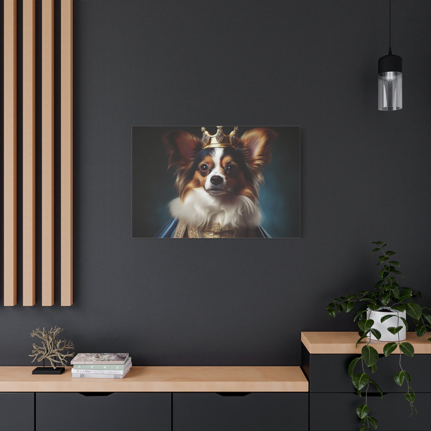 Papillon Pet Portrait Renaissance on Canvas, wall art, wall print, dog portrait, dog art