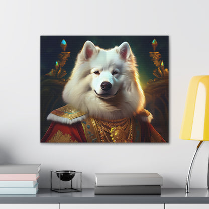 Regal Samoyed Canvas Art, Pet Wall Decor, Dog Portrait, Unique Home Decor, Animal Lover Gift, Noble Canine Wall Art