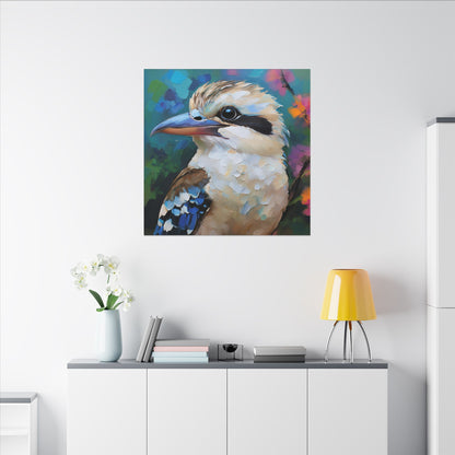 Vibrant Kookaburra Australia Bird Canvas Print,  Nature Lover Gift, Wall Print, Australia Art, Bird Art