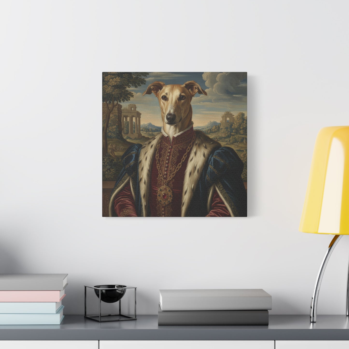 Azawakh Renaissance Portrait Canvas, Pet Lovers Decor, Animal Art Print, Dog Owner Gift, Custom Pet Artwork, Home Wall Art