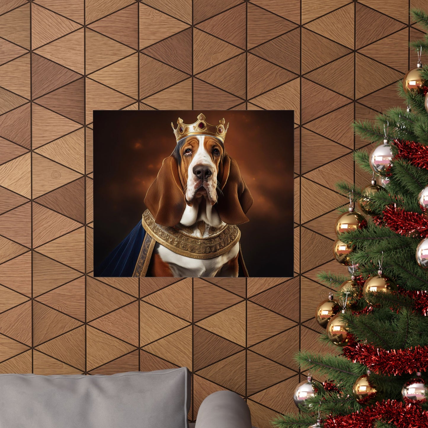 Bassett Hound Renaissance Dog Portrait Art Print, Wall Decor Gift, Animal Lover Home Decor, Dog Wall Art