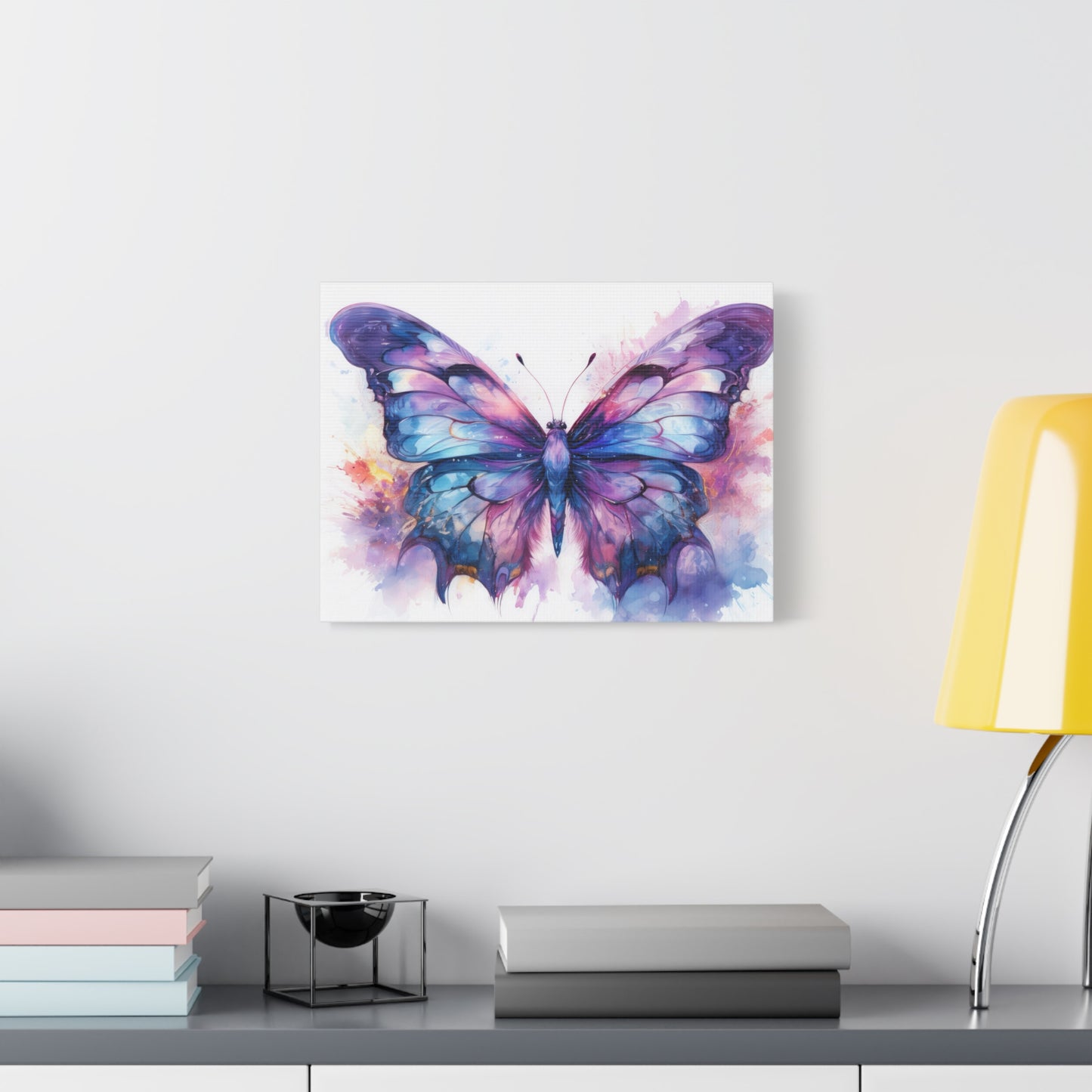 Blue & Purple Butterfly Alcohol Ink Canvas Art | Butterfly Decor | Wall Art | Wall Print