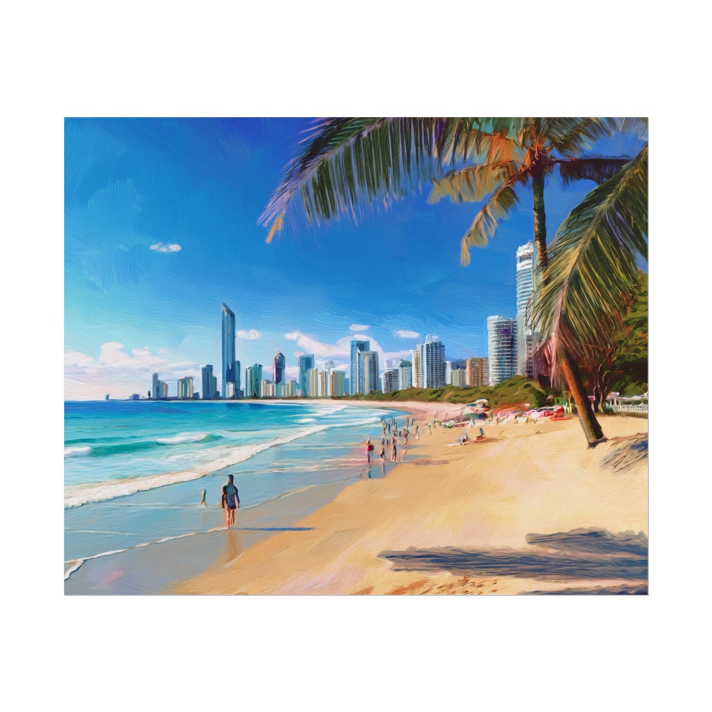 Surfers Paradise Beach Australia Coastal Print | Style 1 | Wall Art | Wall Print