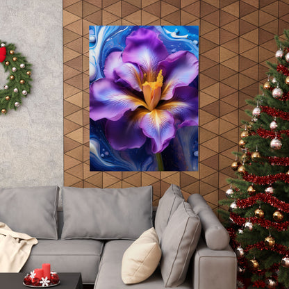 Abstract Floral Iris Wall Art Print | Style 4 | Wall Print | Botanical Wall Art