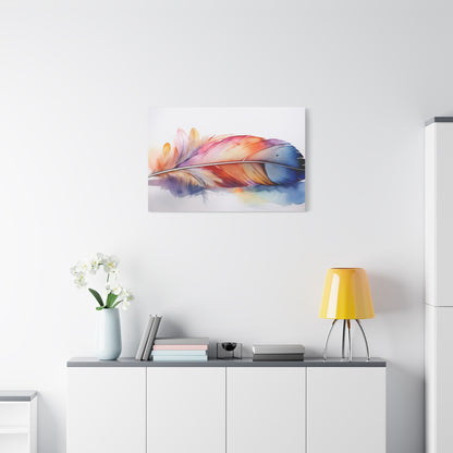 Rainbow Feather Watercolor Canvas Print - 3 | Elegant Wall Art & Prints | Unique Home Decor | Wall Print | Wall Art