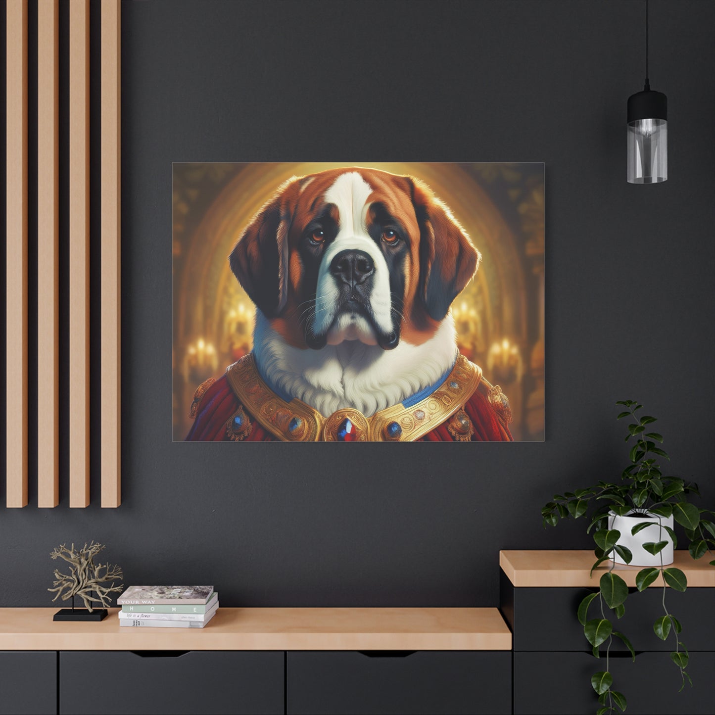 St Bernard Renaissance Portrait - Premium Canvas Wall Art, Dog Portrait, Unique Wall Print