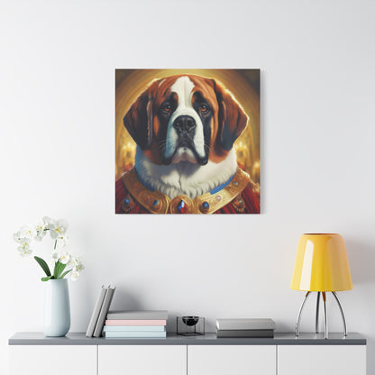 St Bernard Renaissance Portrait - Premium Canvas Wall Art, Dog Portrait, Unique Wall Print