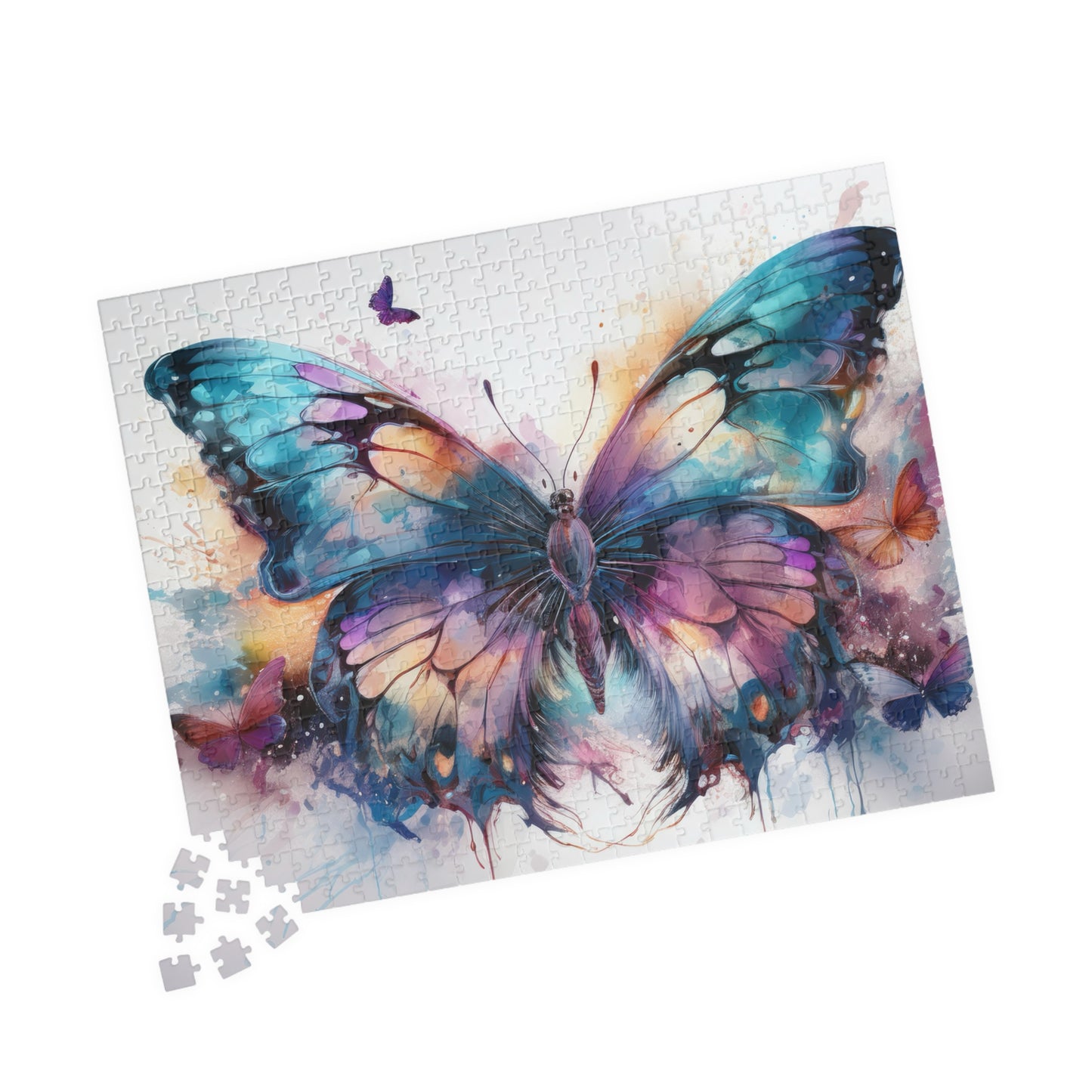 Abstract Watercolor Butterfly Puzzle  | Alcohol Ink Art