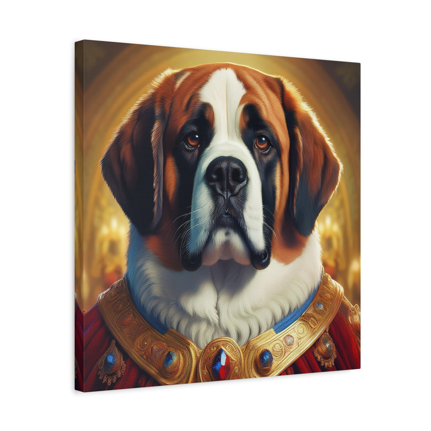 St Bernard Renaissance Portrait - Premium Canvas Wall Art, Dog Portrait, Unique Wall Print