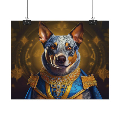 Australian Cattle Dog Renaissance Dog Portrait Wall Art | Art Print | Wall Decor Gift, Animal Lover Home Decor, Dog Wall Art