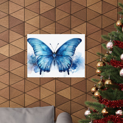 Blue Butterfly Alcohol Ink Wall Art | Unique Nursery Wall Print | Butterfly wall art | Wall Art | Wall Print