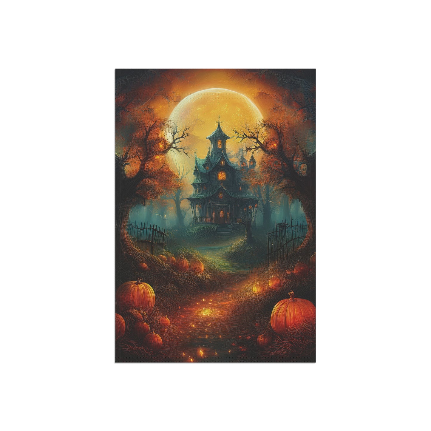 Halloween Scary House Pumpkin Garden House Banner | Style 2 | Seasonal Outdoor Garden & House Décor | Halloween
