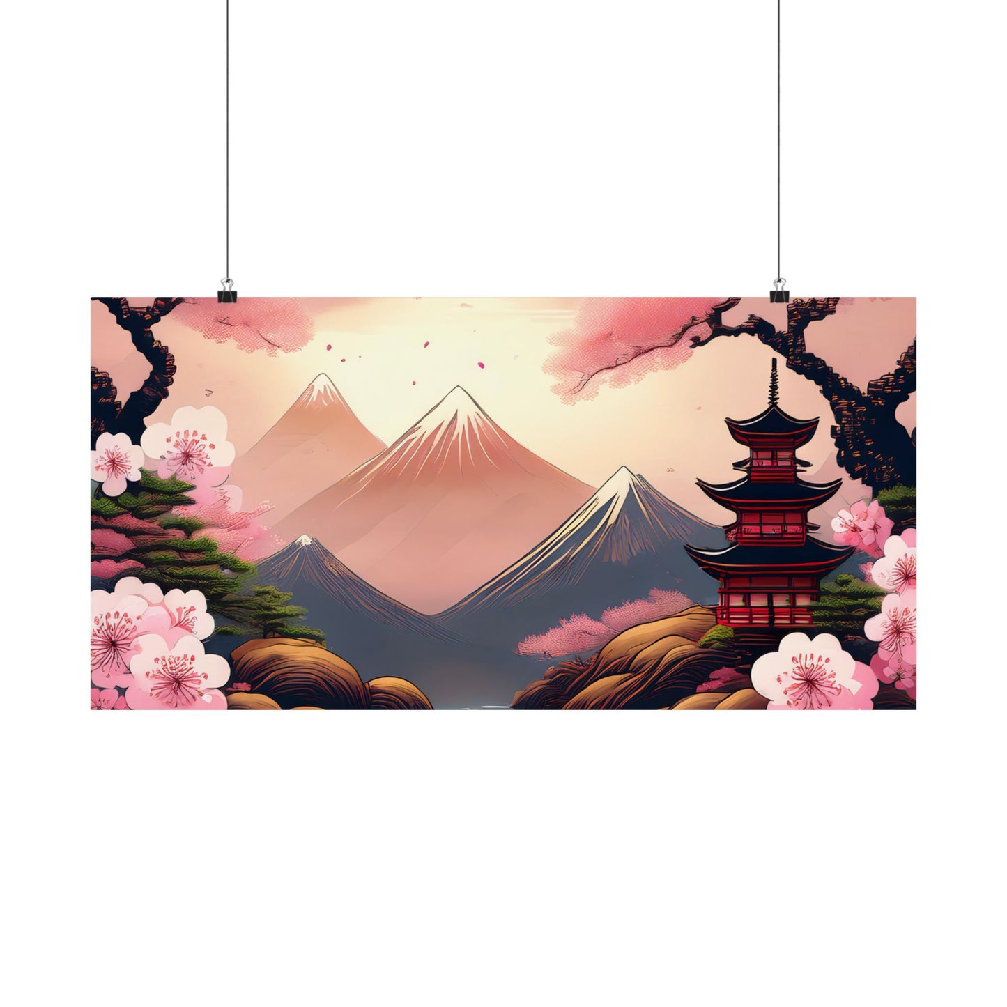 Japanese Cherry Blossom Wall Art Print | Wall Art | Wall Print | Japanese Wall Art