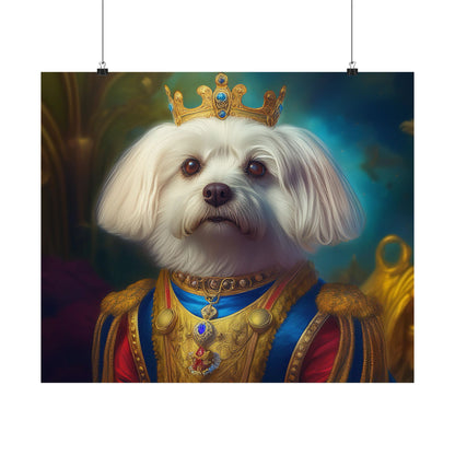 Maltese Renaissance Dog Portrait Wall Print | Art Print | Wall Decor | Dog Wall Art