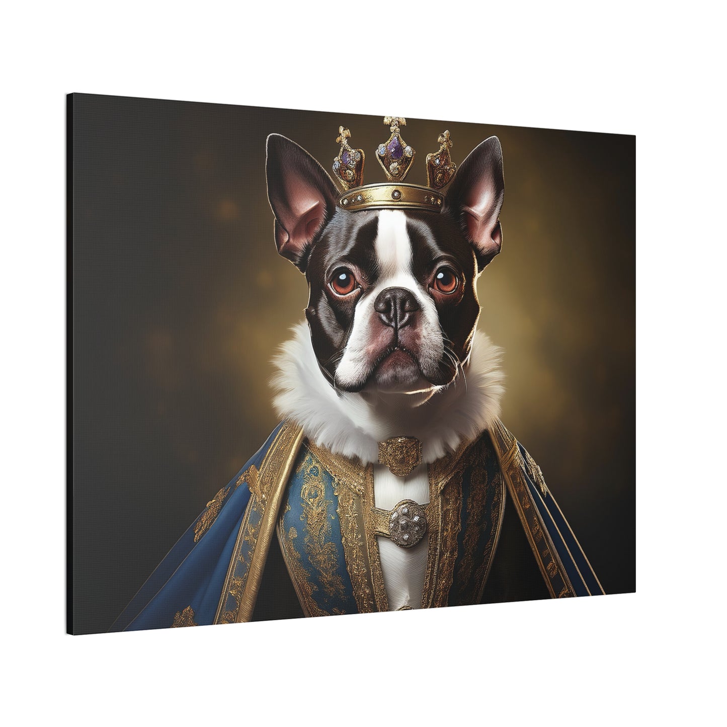 Boston Terrier Renaissance Pet Portrait on Canvas, wall print, wall art, dog portrait, dog art
