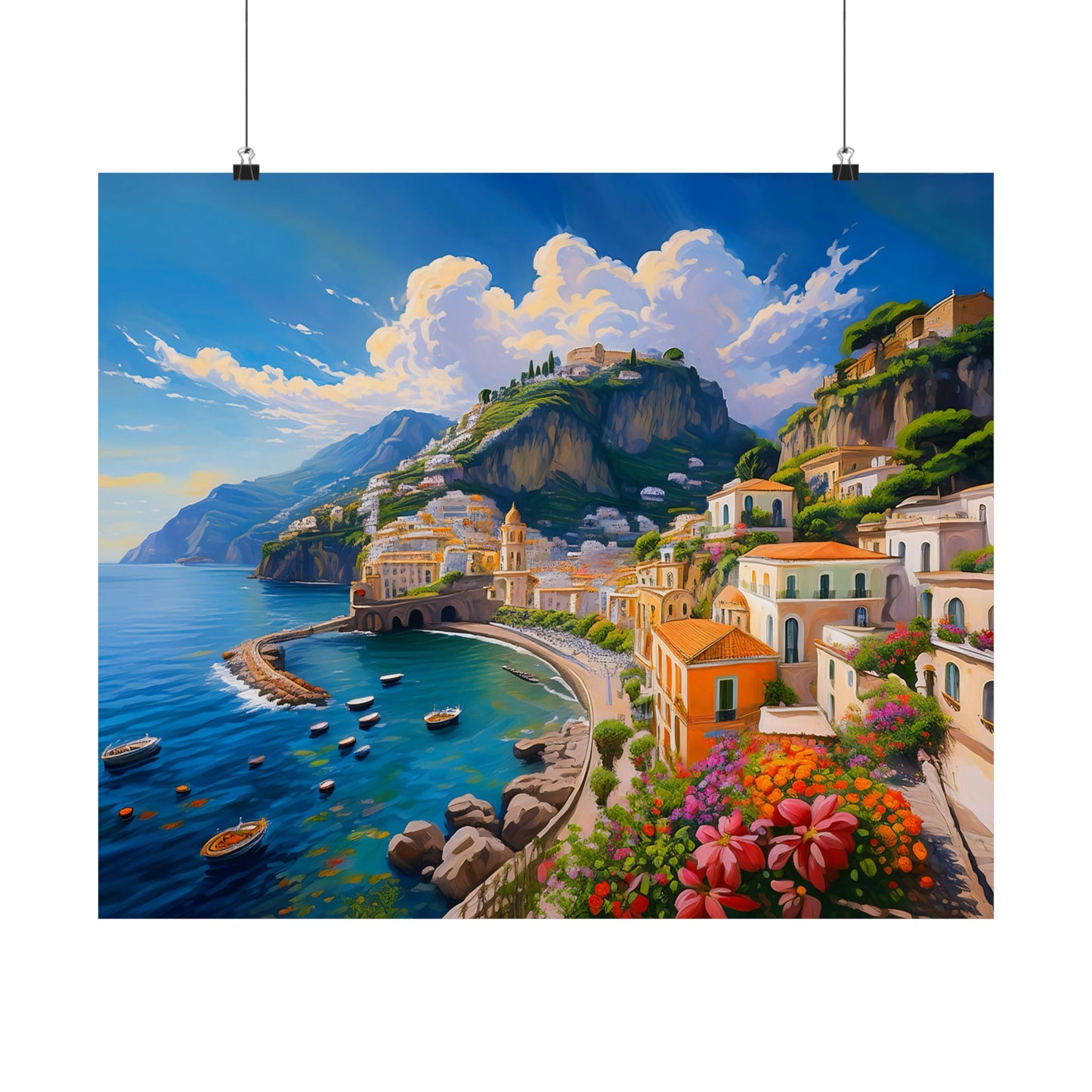 Amalfi Coast Italy Coastal Print | Style 2 | Wall Art | Wall Print
