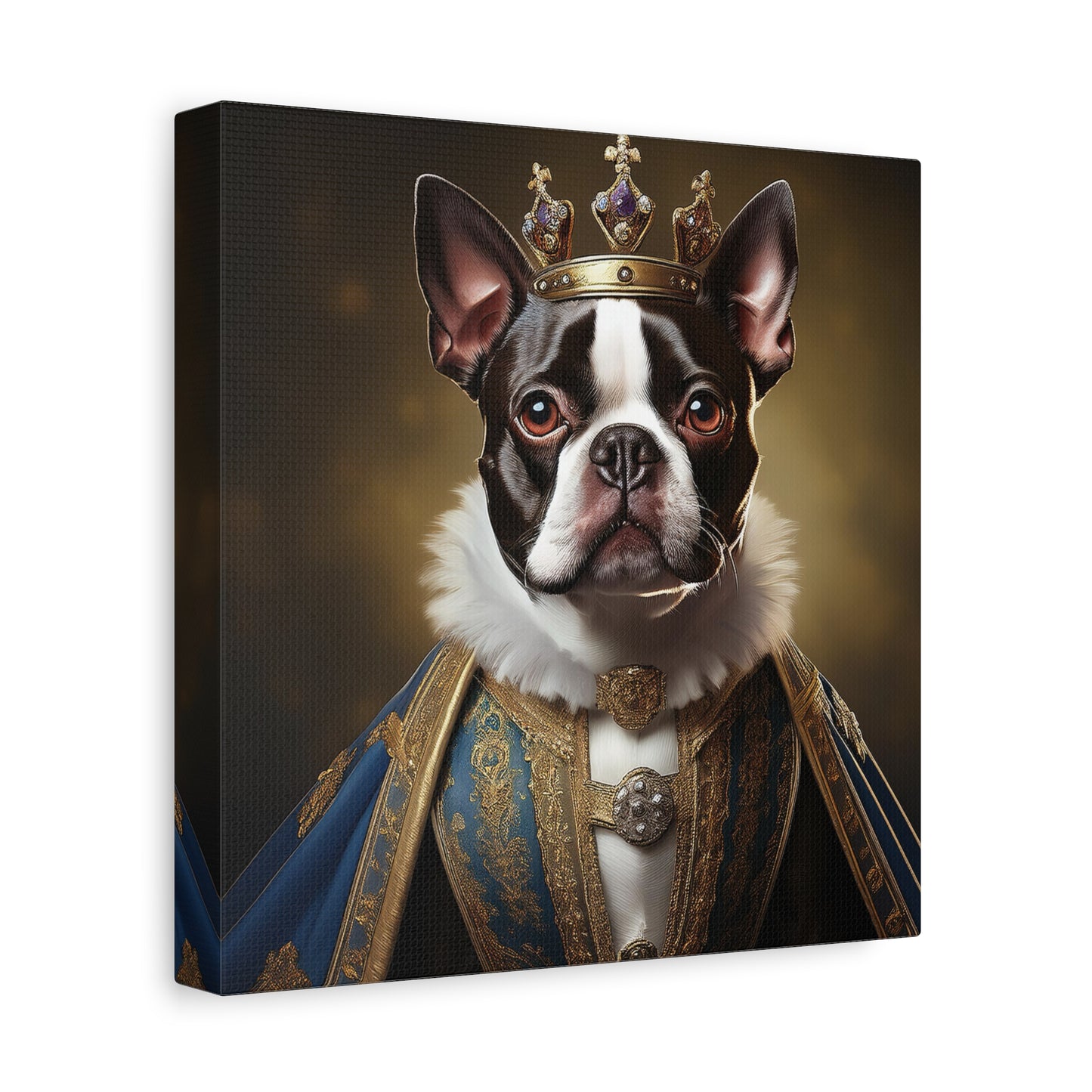 Boston Terrier Renaissance Pet Portrait on Canvas, wall print, wall art, dog portrait, dog art