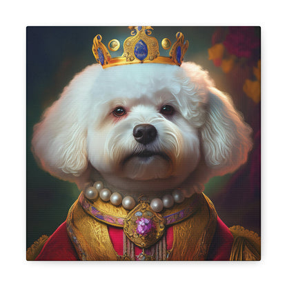 Bichon Frise Renaissance Pet Portrait on Canvas | Wall art | wall print | Dog Art