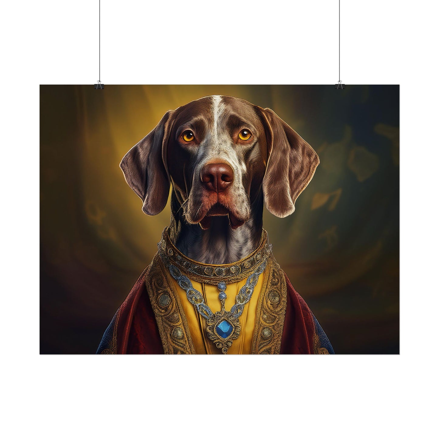 German Shorthaired Pointer Dog Renaissance Pet Portrait, Art Print, Animal Lover gift, Dog Wall Art, wall prints, wall art