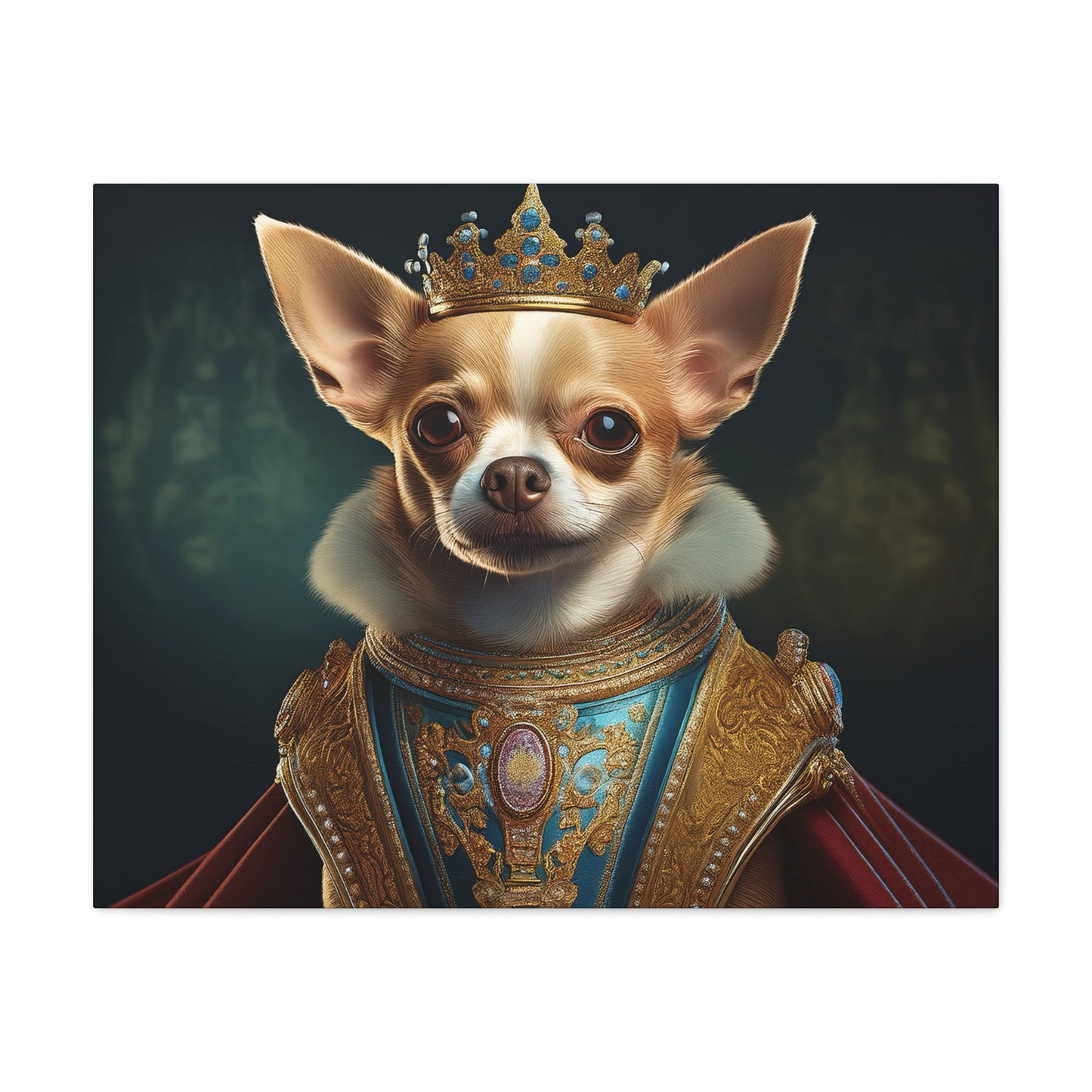 Chihuahua Renaissance Pet Portrait on Canvas | Wall art | Wall print | Dog art