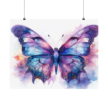 Blue & Purple Butterfly Alcohol Ink Wall Art | Butterfly wall art | Wall Art | Wall Print