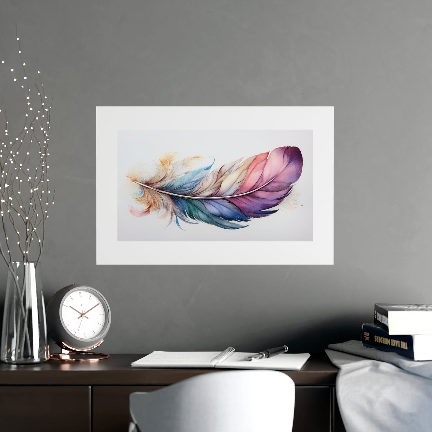 Rainbow Feather Watercolor Print - 1 | Vibrant Wall Art & Prints | Unique Home Decor | Wall Print | Wall Art