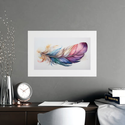 Rainbow Feather Watercolor Print - 1 | Vibrant Wall Art & Prints | Unique Home Decor | Wall Print | Wall Art