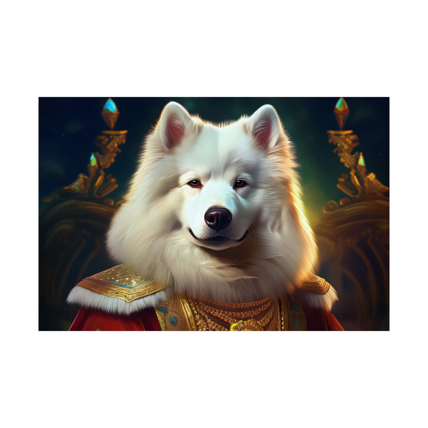Samoyed Renaissance Pet Portrait Print, Dog Lover Wall Art, wall art, wall print