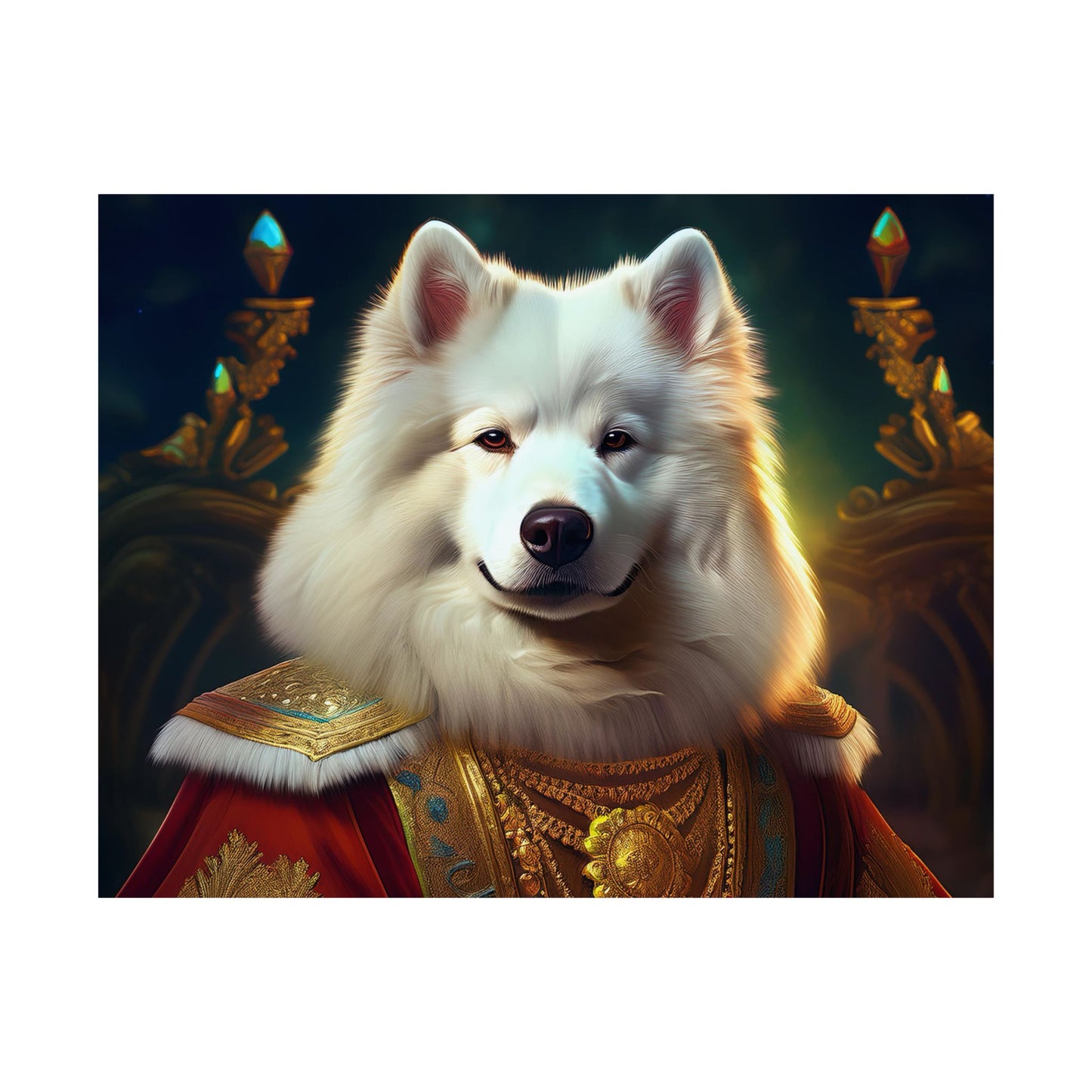 Samoyed Renaissance Pet Portrait Print, Dog Lover Wall Art, wall art, wall print