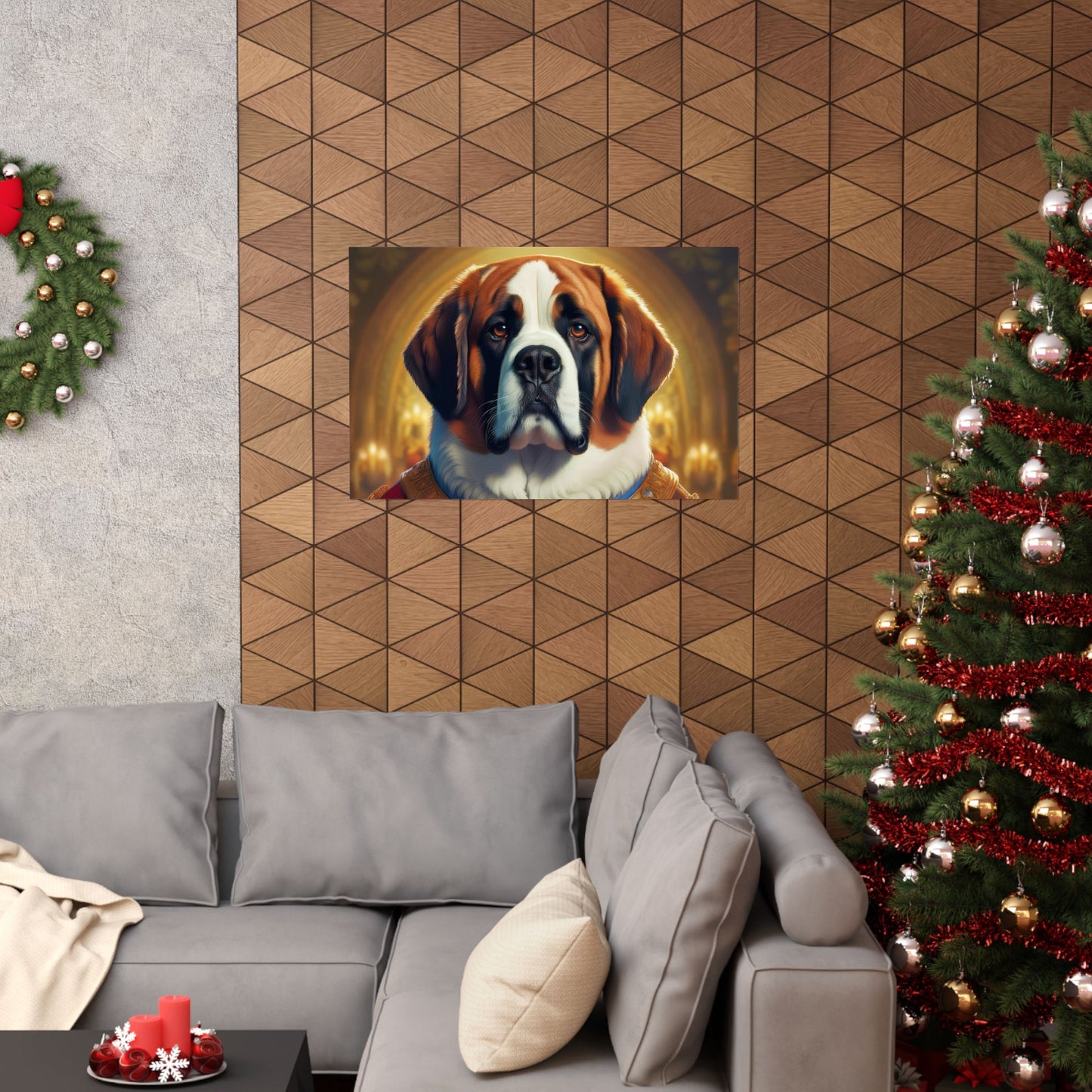 St Bernard Renaissance Pet Portrait Print | Unique Dog Art | Wall Art | Wall Print