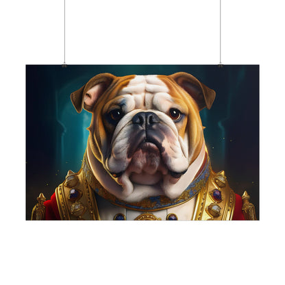 English Bulldog Renaissance  Dog Pet Portrait Print | Wall Art | Wall Print