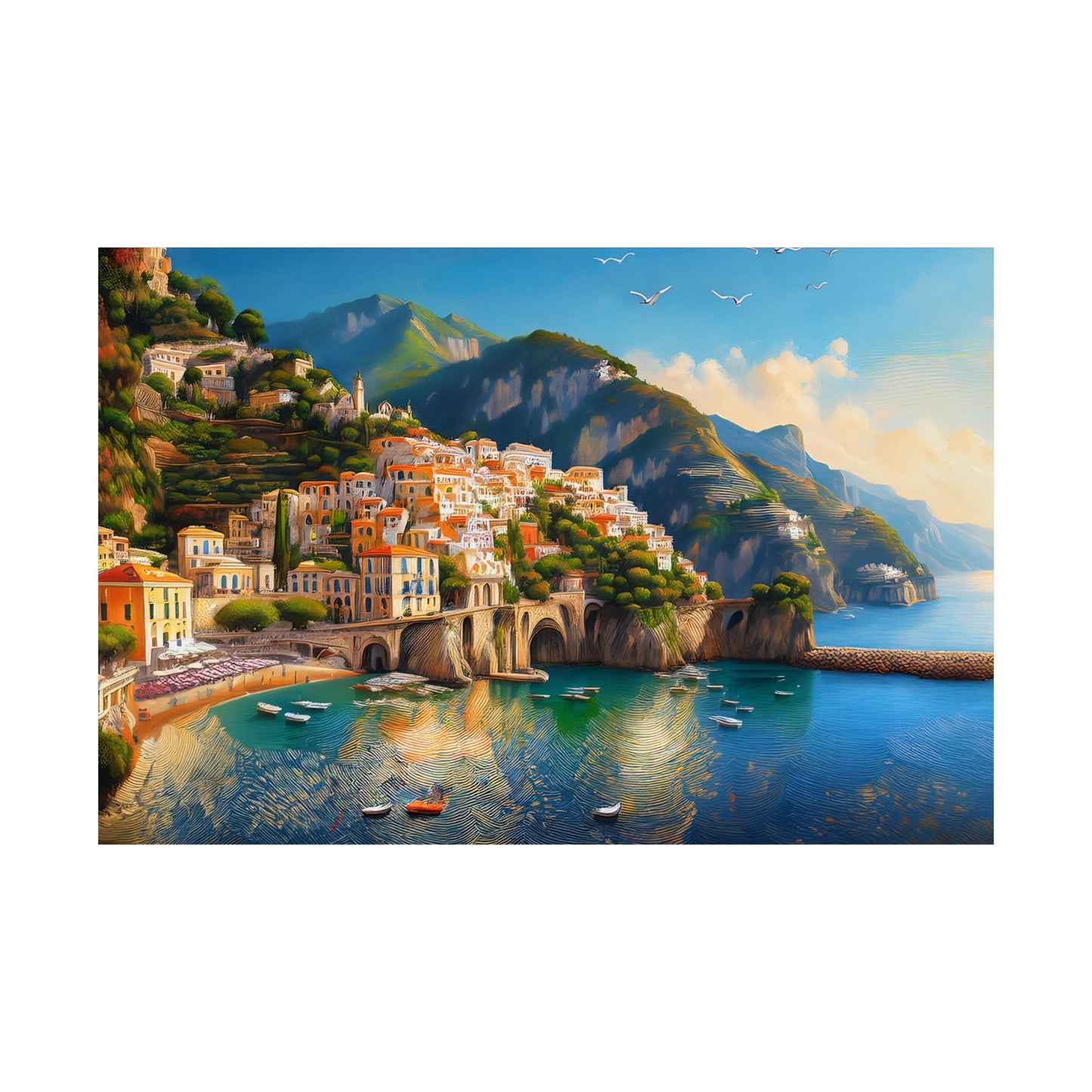 Amalfi Coast Italy Coastal Print | Style 1 | Wall Art | Wall Print
