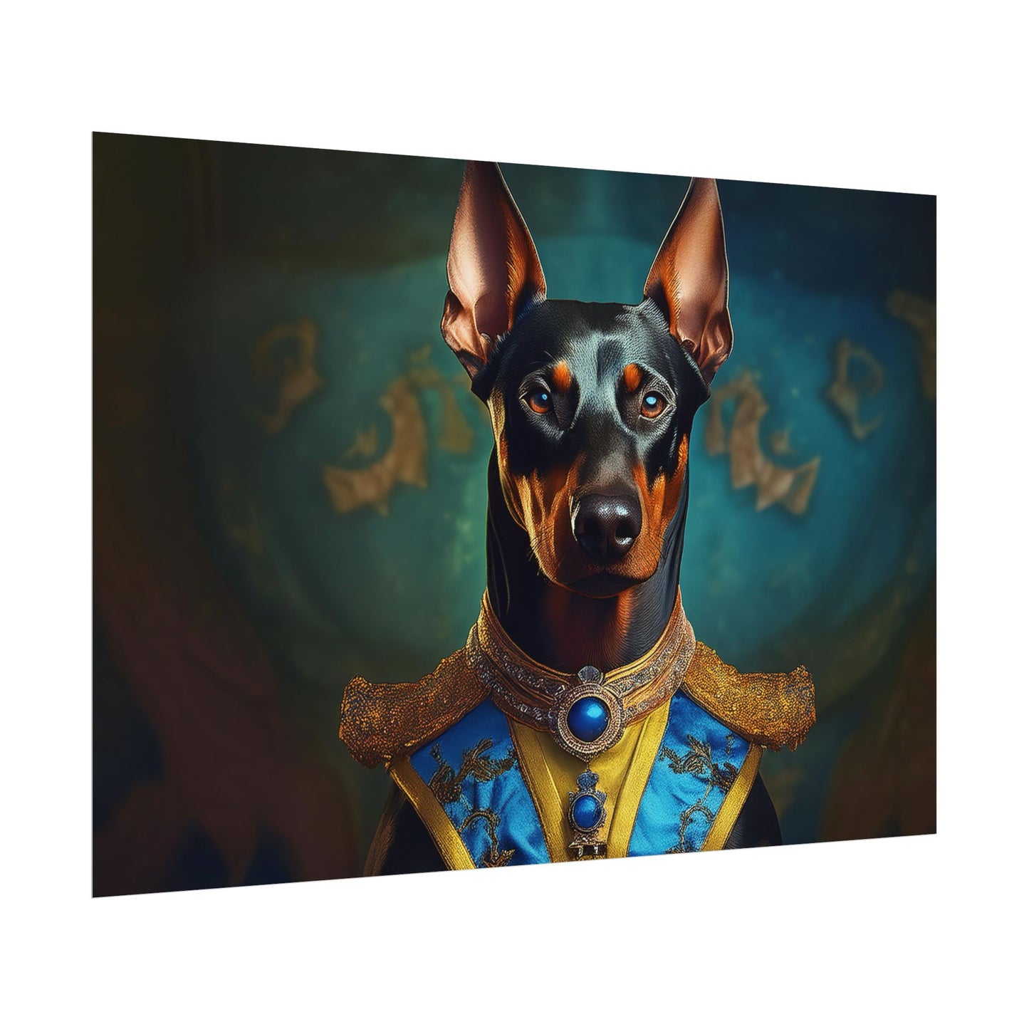 Doberman Pinscher Renaissance  Dog Pet Portrait Print | Wall Art | Wall Print | Dog Art