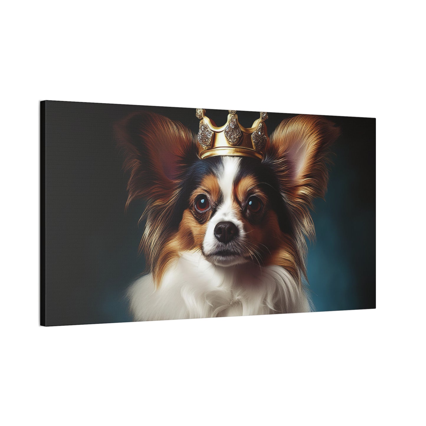 Papillon Pet Portrait Renaissance on Canvas, wall art, wall print, dog portrait, dog art