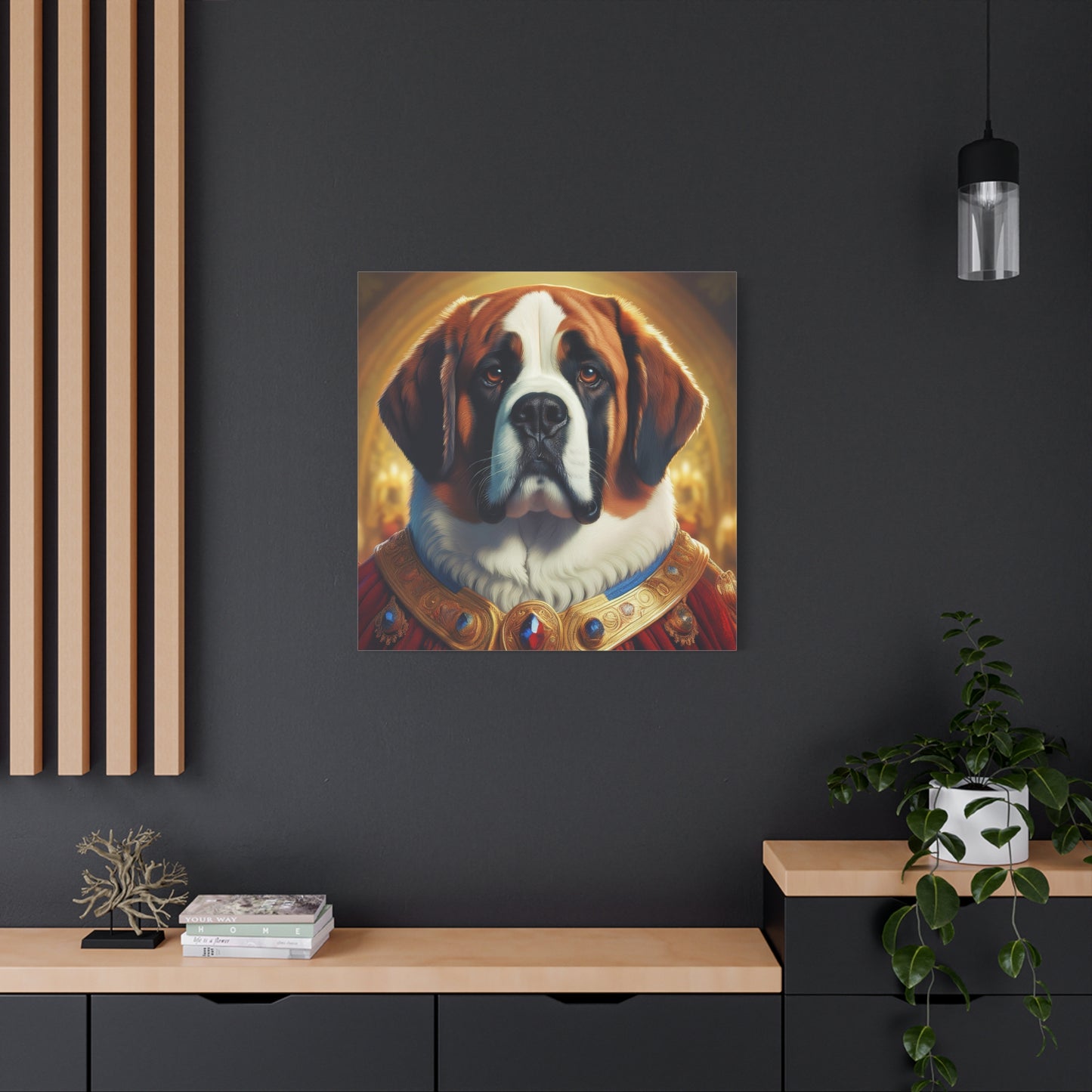St Bernard Renaissance Portrait - Premium Canvas Wall Art, Dog Portrait, Unique Wall Print