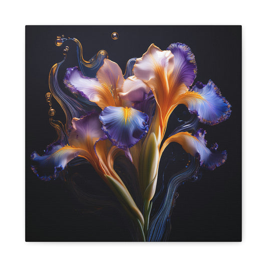 Abstract Iris Floral Square Framed Print, wall art, wall prints, art print