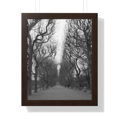 Paris Pathway Black and White Wall Art | Framed Canvas Print | Wall Print