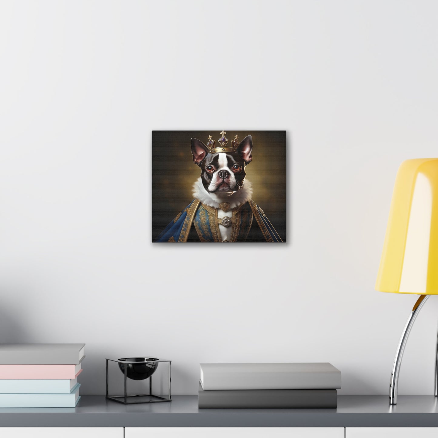 Boston Terrier Renaissance Pet Portrait on Canvas, wall print, wall art, dog portrait, dog art