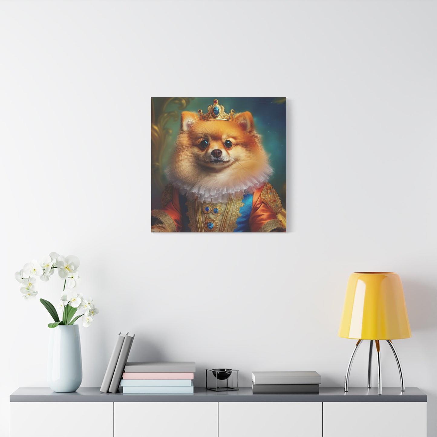 Pomeranian  Renaissance  Pet Portrait - Canvas - dog art, dog portait, wall art, wall print