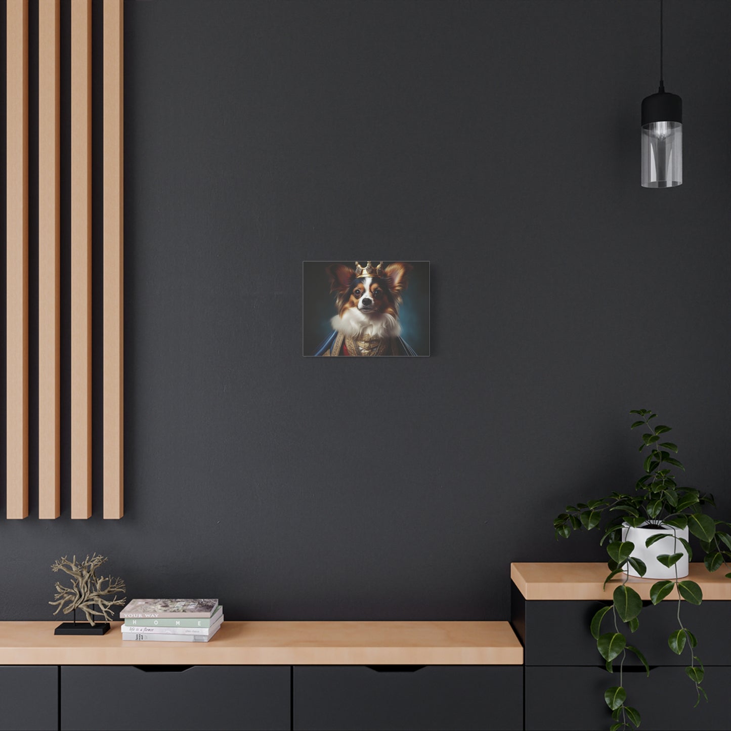 Papillon Pet Portrait Renaissance on Canvas, wall art, wall print, dog portrait, dog art